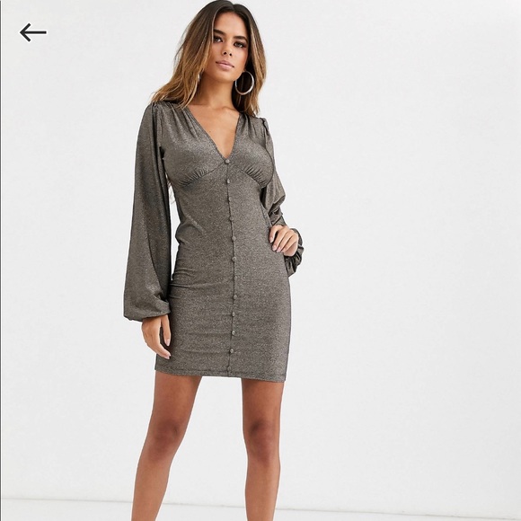 Glitter long sleeve button dress - Xs - Picture 3 of 8